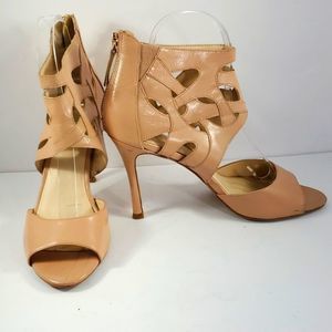 NINE WEST Fabeyana Peep Toe‎ Sandals Size 8 (S516)